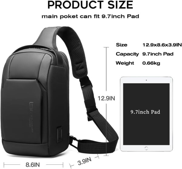 BANGE Man Sling Bag,Mens Sling Bags Crossbody - Image 2