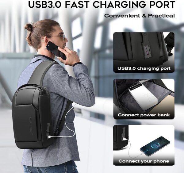 BANGE Man Sling Bag,Mens Sling Bags Crossbody - Image 5