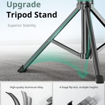 SENSYNE 62" Phone Tripod & Selfie Stick, Extendable Cell Phone Tripod Stand with Wireless Remote and Phone Holder, Compatible with iPhone Android Phone, Camera - Image 3