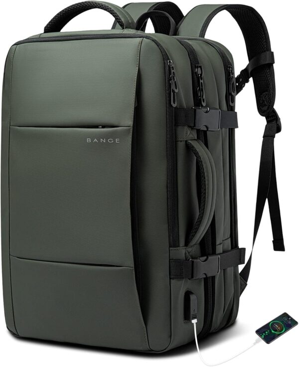 BANGE Carry-on Backpack, 45L Expandable Travel Backpacks,Weekend Backpack Briefcase,Waterproof Laptop Backpack Fits For 17.3” Laptop - Image 5