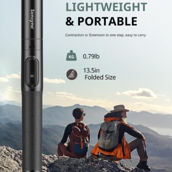 Sensyne 60" Phone Tripod & Selfie Stick, Lightweight All in One Phone Tripod Integrated with Wireless Remote Compatible with All Cell Phones for Selfie/Video Recording/Photo/Live Stream/Vlog（Black） - Image 6