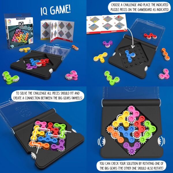 SmartGames IQ Gears Travel-Friendly Dynamic Logic Game Featuring 120 Challenges for Ages 7 - Adult - Image 8
