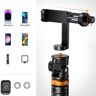 EUCOS 62" Phone Tripod, Tripod for iPhone & Selfie Stick Tripod with Remote, Extendable Phone Tripod Stand & Travel Tripod, Solidest Cell Phone Tripod Compatible with iPhone/Android - Image 4