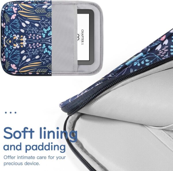 6-7 Inch Sleeve Carrying Case for 7" Kindle Colorsoft Signature Edition and All-New Kindle Paperwhite, Protective Sleeve Cover Pouch Bag for 6" Kindle/Kindle Oasis/E-Reader, Night Blue - Image 5