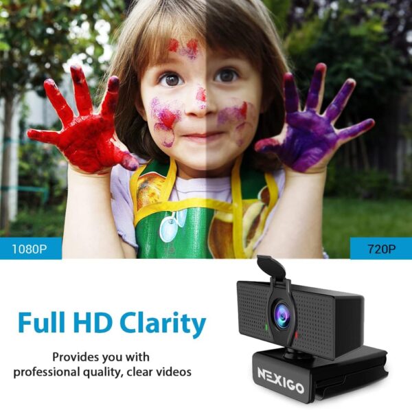 NexiGo N60 1080P Webcam with Microphone, Adjustable FOV, Zoom, Software Control & Privacy Cover, USB HD Computer Web Camera, Plug and Play, for Zoom/Skype/Teams, Conferencing and Video Calling - Image 6