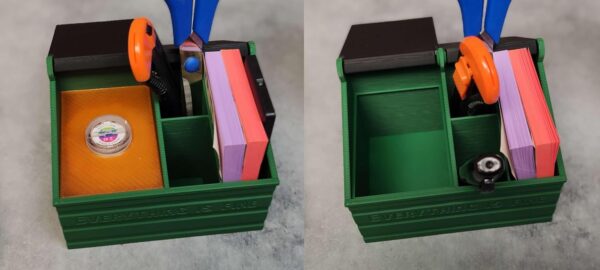 MunnyGrubbers - Dumpster Fire Desk Organizer Caddy - Includes Removable Fake LED Flame & Remote - Cute Desk Decor, Gag Gifts, Funny Gifts for Coworker, Employee Appreciation - (DFPH-Green) - Image 3
