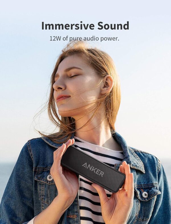 Anker Soundcore 2 Portable Bluetooth Speaker with IPX7 Waterproof, 24-Hour Playtime, Wireless Stereo Pairing, 12W Stereo Sound, Bluetooth 5, Bassup, Electronics for Home, Shower, Outdoors, Travel - Image 4