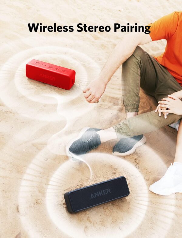 Anker Soundcore 2 Portable Bluetooth Speaker with IPX7 Waterproof, 24-Hour Playtime, Wireless Stereo Pairing, 12W Stereo Sound, Bluetooth 5, Bassup, Electronics for Home, Shower, Outdoors, Travel - Image 5