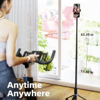 TODI 63" Cell Phone Selfie Stick Tripod, Portable Tripod for iPhone with Wireless Remote, Extendable Smartphone Stand, All-in-1, Compatible with iPhone/Android - Image 8