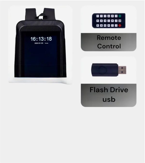 13.3 Inch LCD Backpack with Integrated Screen & Sound, LED Display Tech Backpack, Smart Digital Screen Bag with Speaker advertising for business, Portable Multimedia - Image 7