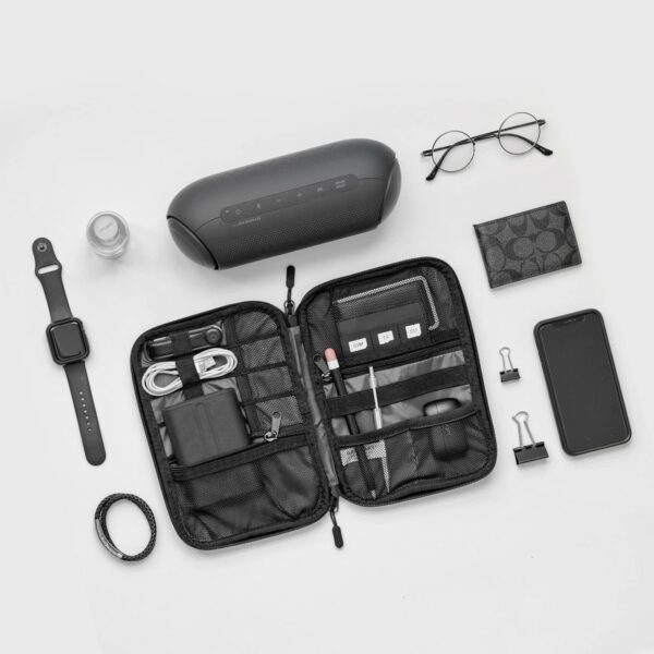 BAGSMART Electronics Travel Organizer Case, Tech Accessories Cord Storage Bag for Phone, Power Bank, SD Card, Cables, Black - Image 8