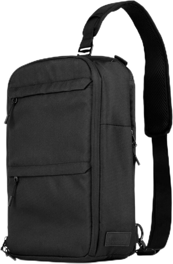 ANIMO9 Slim Sling Backpack for Men – Crossbody Daypack for Digital Nomads & Commuters, Fits 14" MacBook Pro M4 – Travel Chest Bag, EDC Shoulder Pack for Work, City Life, Daily Carry (S Size)
