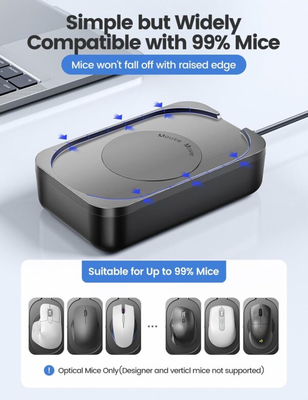 meatanty [Easier-to-Use Mouse Jiggler, 100% Undetectable Mouse Mover, Automatic Mouse Shaker Wiggler Computer Moving Device Pad, Mechanical Random Vibration for Office Remote Work and Life Balance - Image 5
