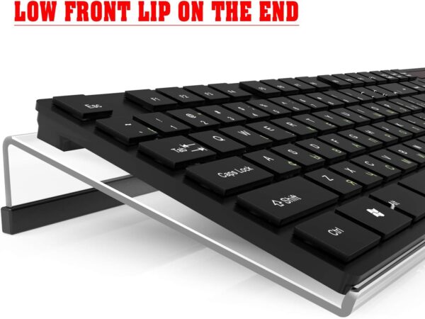 Acrylic Tilted Computer Keyboard Stand for Ergonomic Typing, Keyboard Tray Holder with Silicone Non-Slip Case, Clear - Image 3