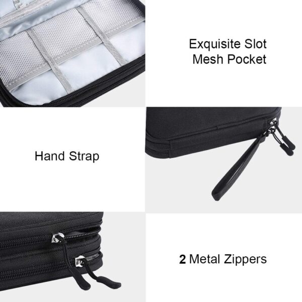 DDgro Electronics Travel Organizer, Tech Accessories Pouch Bag for Cables/Charger & Cords/Power Bank/Magic Mouse/Earphone (Small, Black) - Image 5