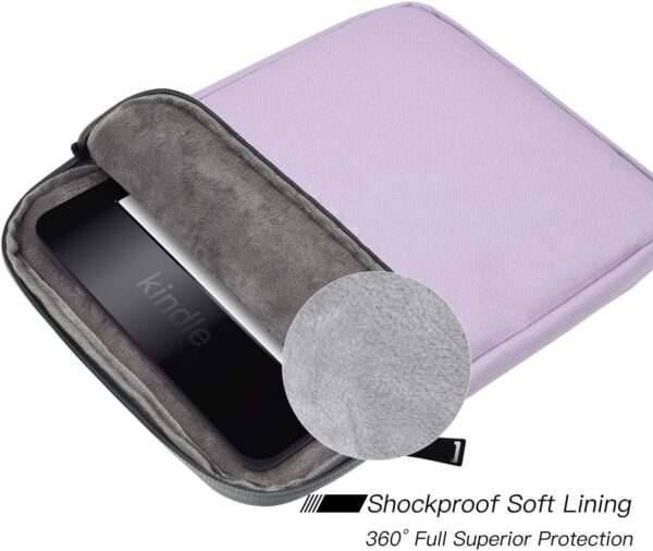 6.8 Inch Tablet Sleeve for Amazon Fire HD 7, Amazon Kindle Paperwhite 6.8"/ Kindle 6 11th 2022, Kobo Clara 2E e-Reader 6" Sleeve Bag, Purple - Image 5