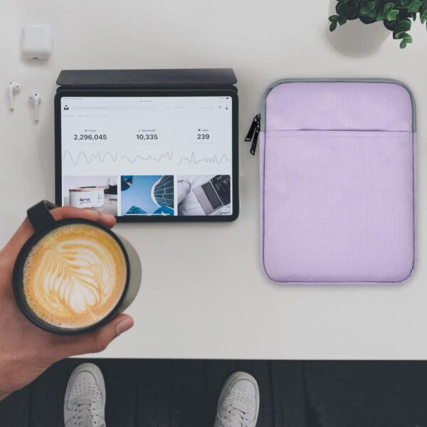 6.8 Inch Tablet Sleeve for Amazon Fire HD 7, Amazon Kindle Paperwhite 6.8"/ Kindle 6 11th 2022, Kobo Clara 2E e-Reader 6" Sleeve Bag, Purple - Image 7