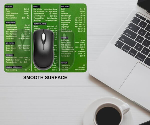 Excel Shortcuts Mouse Pad - The Ultimate Productivity Tool - Dominate Excel Like a Pro - The Secret Weapon to Master Excel - 7.75” x 9.25” Rectangular Shape (Solid Green Print) - Image 6
