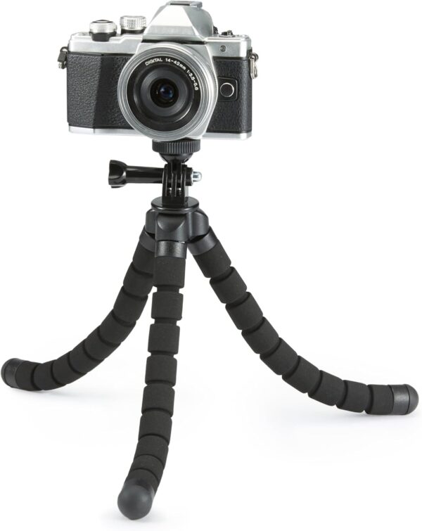Amazon Basics Portable and Flexible Tripod with Wireless Remote and Smartphone Clamp, 10-inch long, Black - Image 7