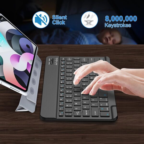 Bluetooth Keyboard for iPad 10th Generation, iPad Pro 13/12/11/10/9/8/7 inch, iPad Air 13/11th Gen, iPad mini, Samsung Xiaomi Tablets, etc. - Slim Wireless Portable Travel Office Computer Accessories - Image 3