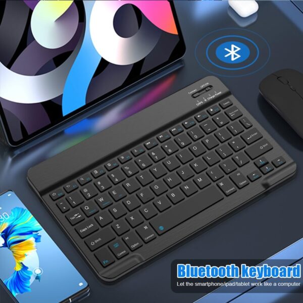 Bluetooth Keyboard for iPad 10th Generation, iPad Pro 13/12/11/10/9/8/7 inch, iPad Air 13/11th Gen, iPad mini, Samsung Xiaomi Tablets, etc. - Slim Wireless Portable Travel Office Computer Accessories - Image 4