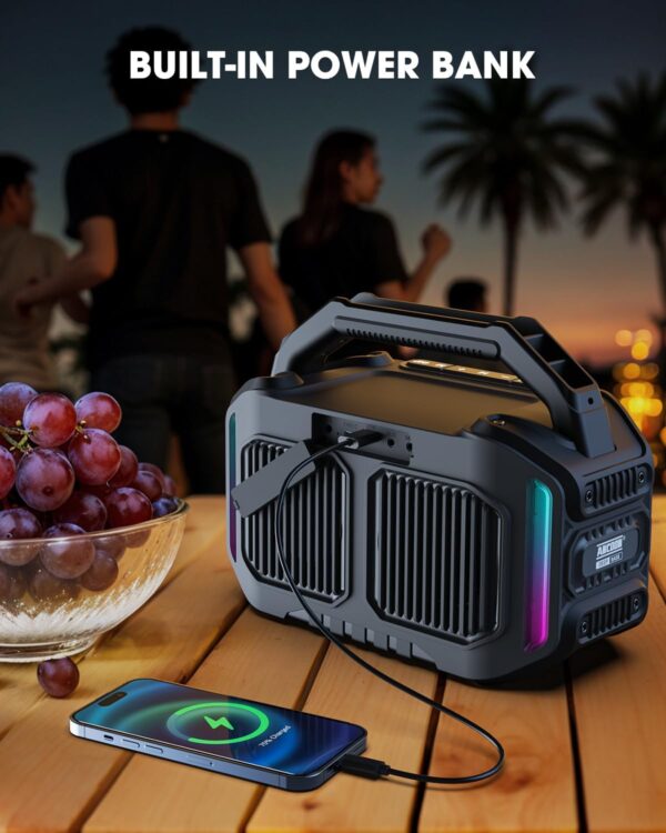 Speakers Bluetooth Wireless: 80W(Peak) Loud Speaker with Bass, 20H Playtime, IPX6 Waterproof, Large Jobsite Speakers for Work, Outdoor, Workshop, Garage, Portable Speaker with TWS (Black) - Image 7