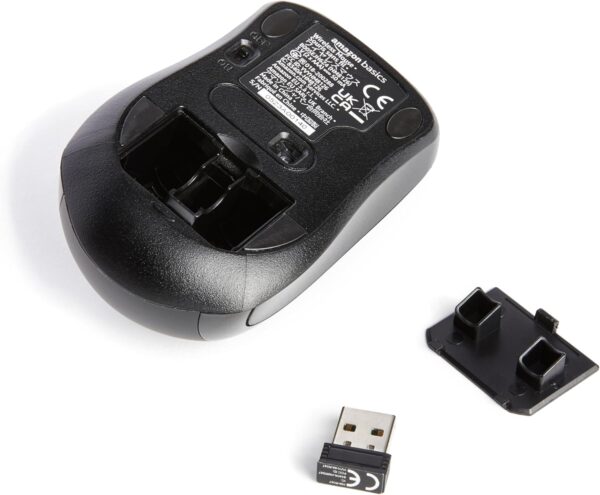 Amazon Basics 2.4 Ghz Wireless Optical Computer Mouse with USB Nano Receiver, Black - Image 4
