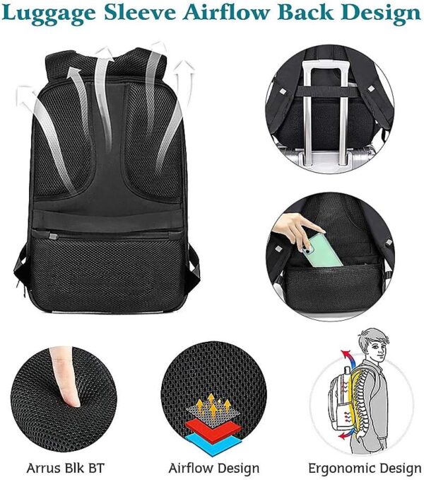 Laptop Backpack with LED Display, DIY Fashion Backpack, Waterproof Shoulder Travel Backpack, Gift for Men Women Fits 15.6 Inch Laptop (Black) - Image 7