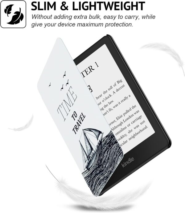 Ayotu Case for All-New 6.8" Kindle Paperwhite (11th Generation- 2021 Release) - PU Leather Cover with Auto Wake/Sleep - Fits Amazon Kindle Paperwhite Signature Edition, The Time To Travel - Image 6