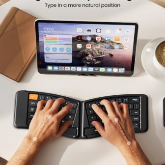 ProtoArc Ergonomic Foldable Keyboard, XK03 Split Folding Travel Bluetooth Keyboard, Ultra Slim, Portable for iPad, iPhone, Tablet, Laptop, PC - Image 3