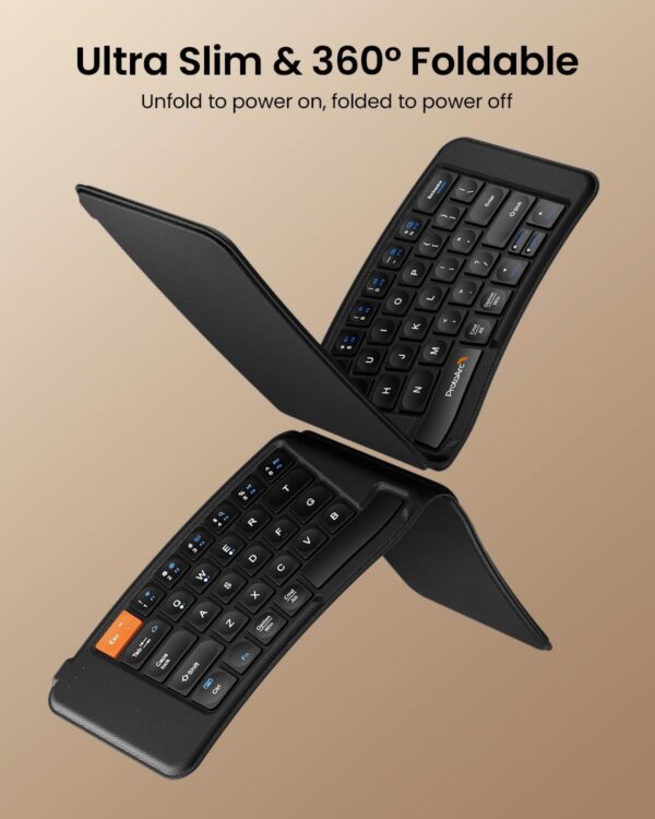 ProtoArc Ergonomic Foldable Keyboard, XK03 Split Folding Travel Bluetooth Keyboard, Ultra Slim, Portable for iPad, iPhone, Tablet, Laptop, PC - Image 4