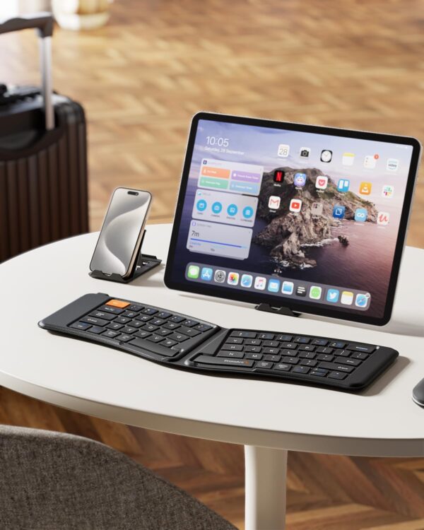 ProtoArc Ergonomic Foldable Keyboard, XK03 Split Folding Travel Bluetooth Keyboard, Ultra Slim, Portable for iPad, iPhone, Tablet, Laptop, PC - Image 7