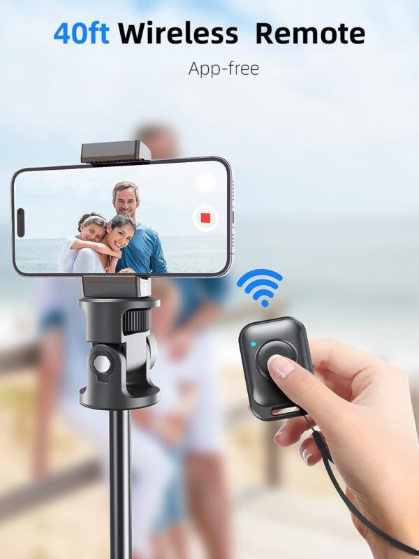 Kaiess 62" Phone Tripod & Selfie Stick, Extendable Cell Phone Tripod Stand with Wireless Remote, Solidest, Portable, Lightweight, Compatible with iPhone/Android Phone - Image 6