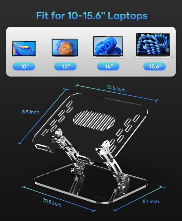 Adjustable Foldable Laptop Stand, Portable Ergonomic Computer Stand for Laptop, Compatible with 10 to 15.6 Inches Notebook Computers - Image 5