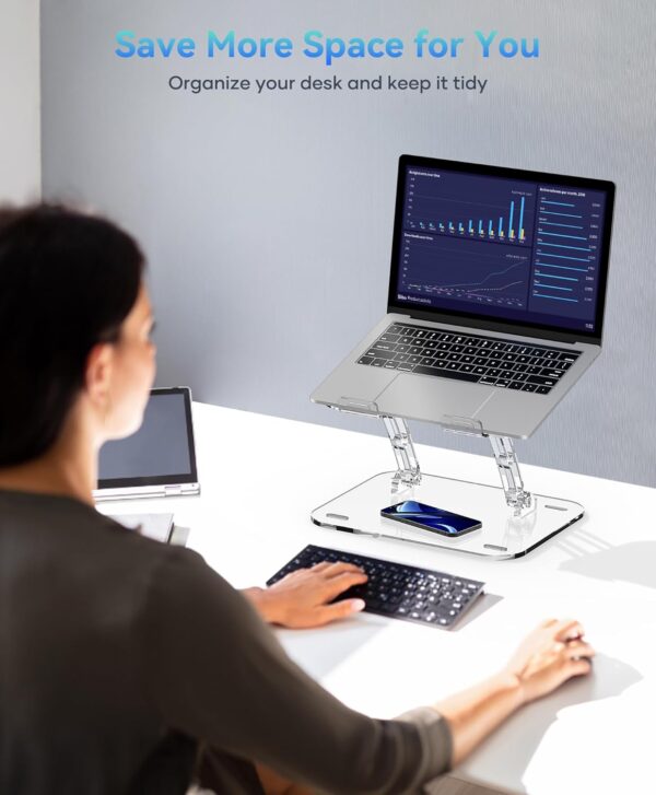 Adjustable Foldable Laptop Stand, Portable Ergonomic Computer Stand for Laptop, Compatible with 10 to 15.6 Inches Notebook Computers - Image 8