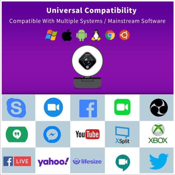 Angetube Streaming Webcam 1080P with Ring Light - HD Web Camera with Digital Zoom Autofocus for Computer PC Laptop Mac 962 USB Web Cam for Gaming Xbox Google Meet - Image 7