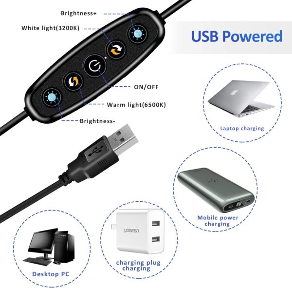Video Conference Lighting Kit, Ring Light for Monitor Clip On,for Remote Working, Distance Learning,Zoom Call, Self Broadcasting and Live Streaming, Computer Laptop Video Conferencing - Image 6