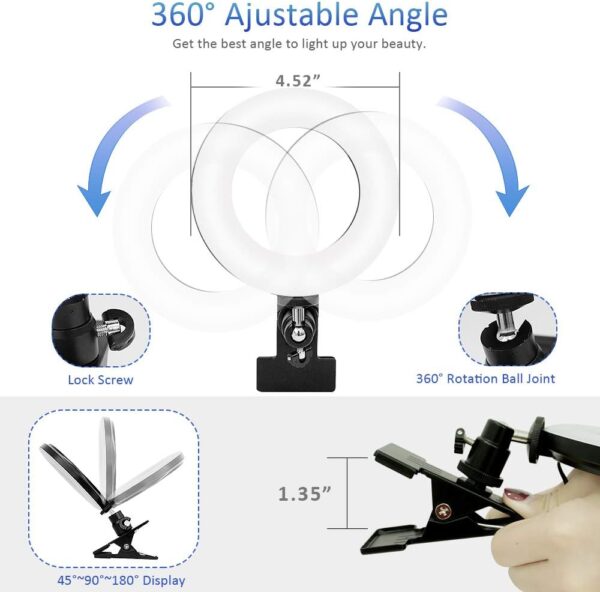 Video Conference Lighting Kit, Ring Light for Monitor Clip On,for Remote Working, Distance Learning,Zoom Call, Self Broadcasting and Live Streaming, Computer Laptop Video Conferencing - Image 7