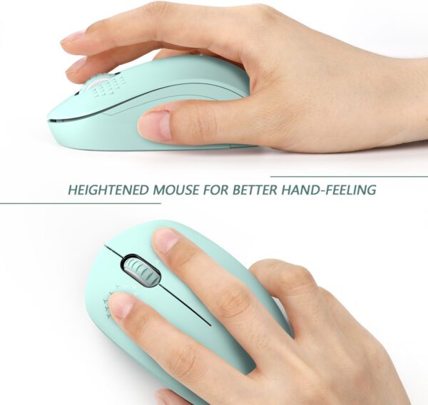 seenda Wireless Mouse, 2.4G Noiseless Mouse with USB Receiver - Portable Computer Mice for PC, Tablet, Laptop with Windows System - Mint Green - Image 5