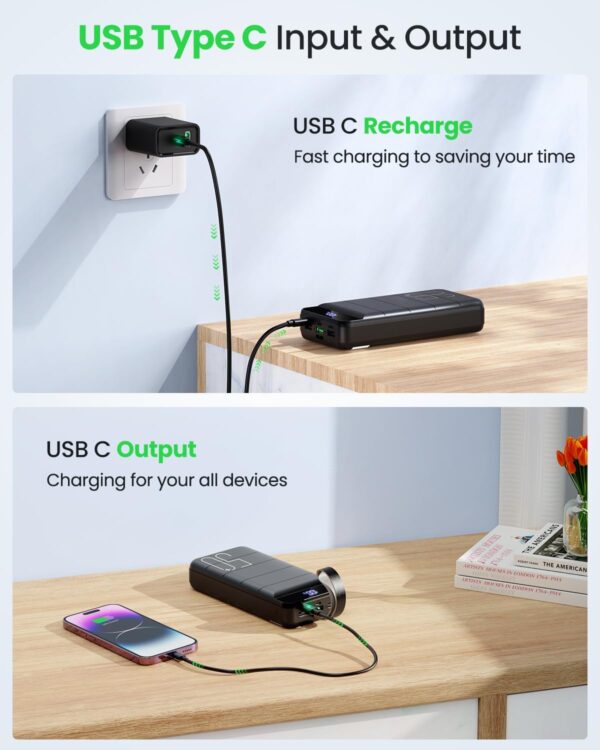 Power Bank Fast Charging 50000mAh - 22.5W Portable Charger USB C Quick Charge with 4 Outputs & 3 Inputs LED Display Huge Capacity External Battery Pack for iPhone, Samsung, iPad etc - Image 6