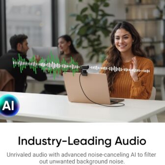 Insta360 Link 2 - PTZ 4K Webcam for PC/Mac, 1/2" Sensor, AI Tracking, HDR, AI Noise-Canceling Mic, Gesture Control for Streaming, Video Calls, Gaming, Works with Zoom, Teams, Twitch & More - Image 3