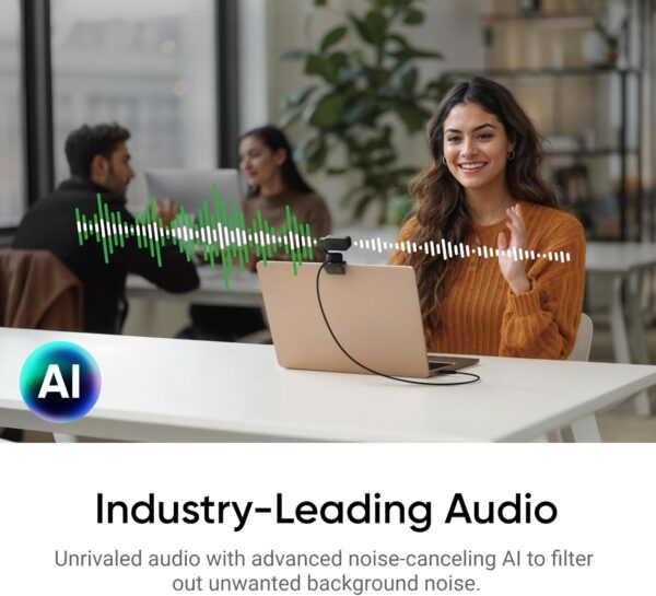 Insta360 Link 2 - PTZ 4K Webcam for PC/Mac, 1/2" Sensor, AI Tracking, HDR, AI Noise-Canceling Mic, Gesture Control for Streaming, Video Calls, Gaming, Works with Zoom, Teams, Twitch & More - Image 3