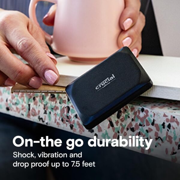 Crucial X9 2TB Portable SSD, Up to 1050MB/s, USB 3.2 USB-C, External Solid State Drive, Compatible with Windows, Mac, & Android, Reliable Storage for Games, Files, & Backups, Black - CT2000X9SSD902 - Image 3