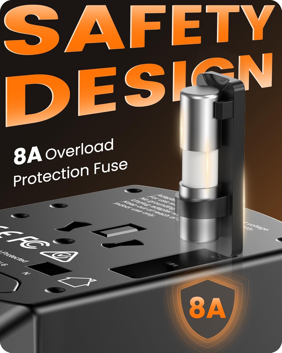 LENCENT Universal Travel Power Adapter, International AC Plug Adaptor with 2 USB C 2 USB A Ports Wall Charger Worldwide Travel Essentials for US to EU UK Ireland Australia (Type C/G/A/I) Black - Image 8