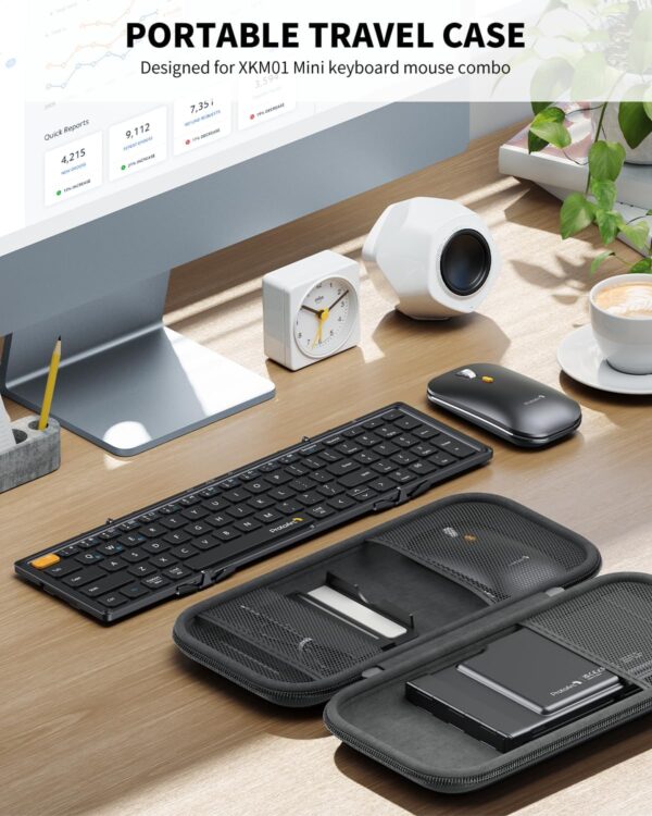 ProtoArc Foldable Keyboard and Mouse, Small Folding Bluetooth Keyboard Mouse Combo for Travel, Pocket-Size Portable Keyboard for iPad, iPhone, Smartphone, Tablet Laptop - Image 5