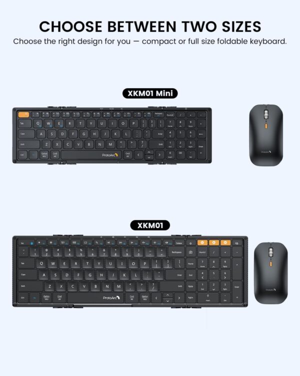 ProtoArc Foldable Keyboard and Mouse, Small Folding Bluetooth Keyboard Mouse Combo for Travel, Pocket-Size Portable Keyboard for iPad, iPhone, Smartphone, Tablet Laptop - Image 6