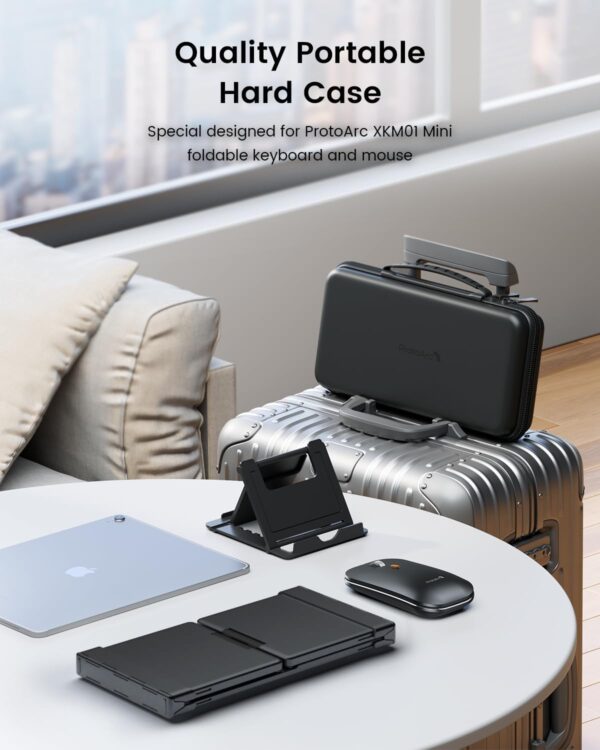 ProtoArc Foldable Keyboard and Mouse, Small Folding Bluetooth Keyboard Mouse Combo for Travel, Pocket-Size Portable Keyboard for iPad, iPhone, Smartphone, Tablet Laptop - Image 7