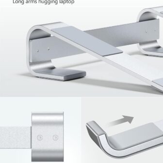 SOQOOL Laptop Stand for Desk, Computer Stand Riser for Desk,Ventilated Ergonomic Aluminum Notebook Stand Compatible with MacBook Air Pro Dell XPS HP 11 14 15.6 17.3 Inch Silver Work from Home - Image 5