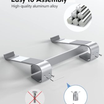 SOQOOL Laptop Stand for Desk, Computer Stand Riser for Desk,Ventilated Ergonomic Aluminum Notebook Stand Compatible with MacBook Air Pro Dell XPS HP 11 14 15.6 17.3 Inch Silver Work from Home - Image 6