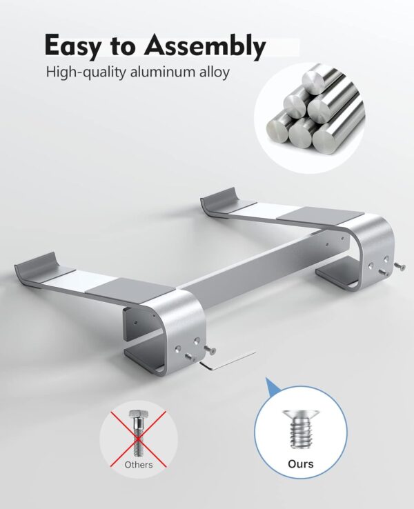 SOQOOL Laptop Stand for Desk, Computer Stand Riser for Desk,Ventilated Ergonomic Aluminum Notebook Stand Compatible with MacBook Air Pro Dell XPS HP 11 14 15.6 17.3 Inch Silver Work from Home - Image 6